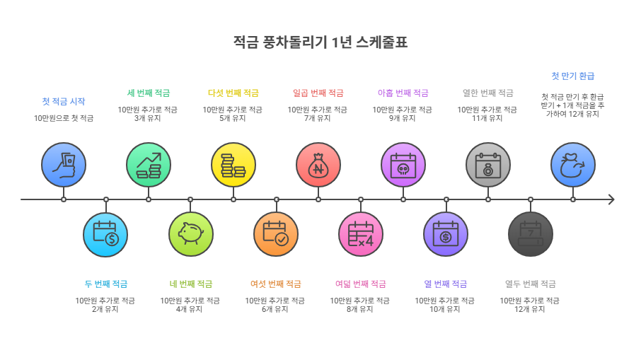 적금 풍차돌리기 1년 스케줄